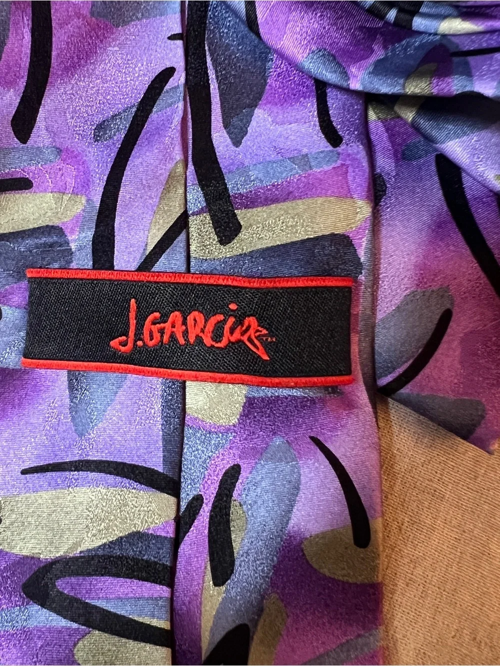 Jerry Garcia Tie Limited Edition Alligator Works Collection 46 Purple Abstract